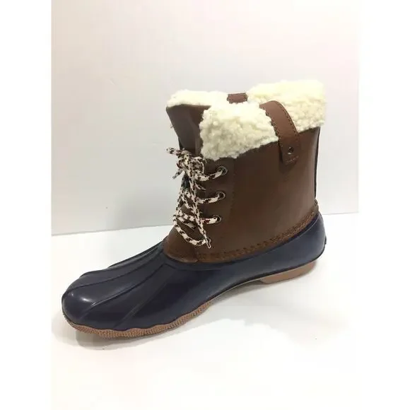 American Eagle Outfitters Duck Snow Boots Sz 11 Rain‎ Weather brown Leather NEW - Picture 2 of 9